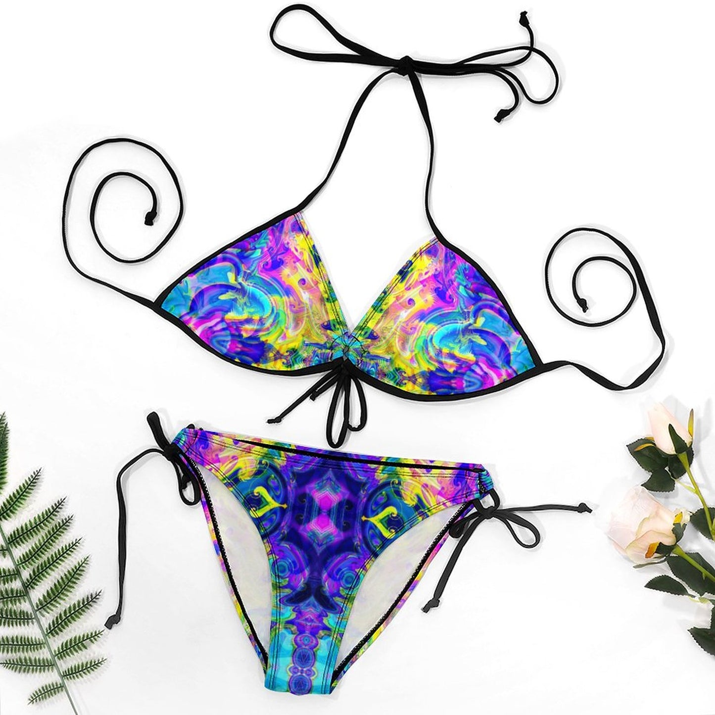 Halter Tie Front Bikini Set