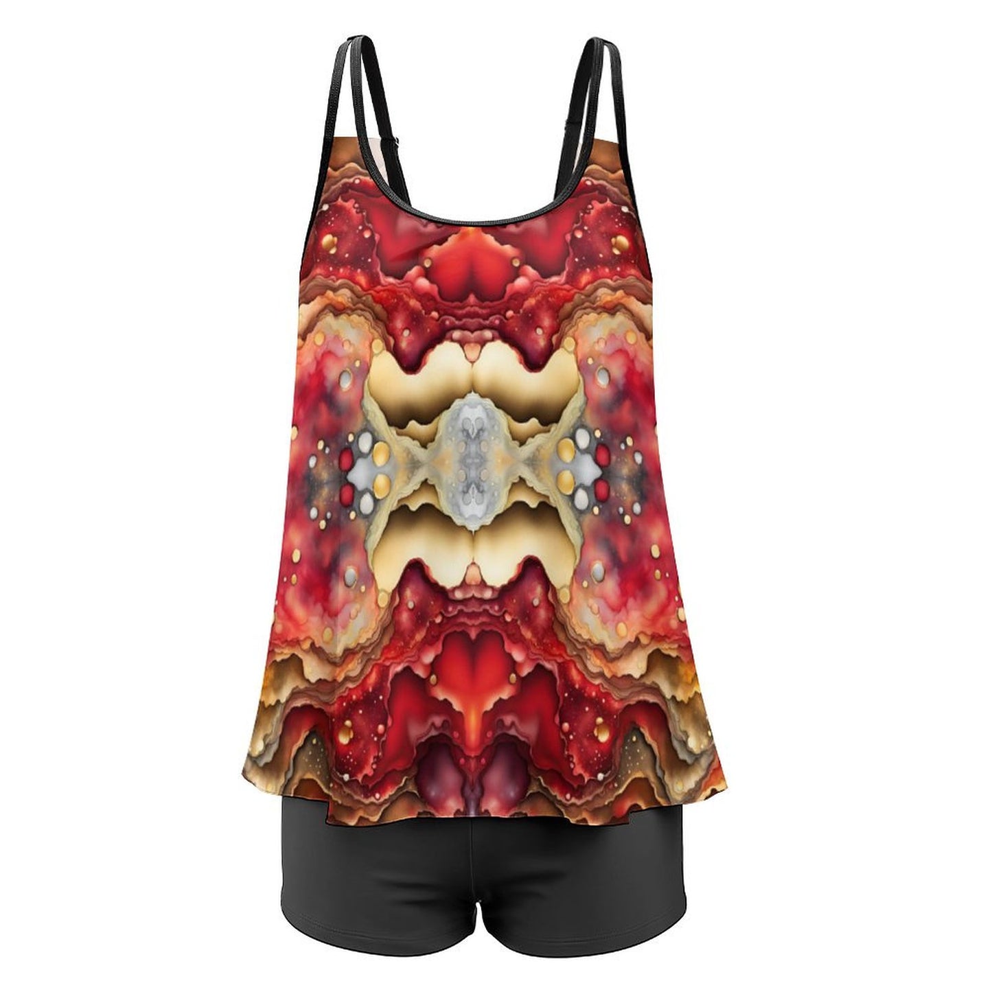 Plus Size Women Tankini 2-Piece Swimsuit