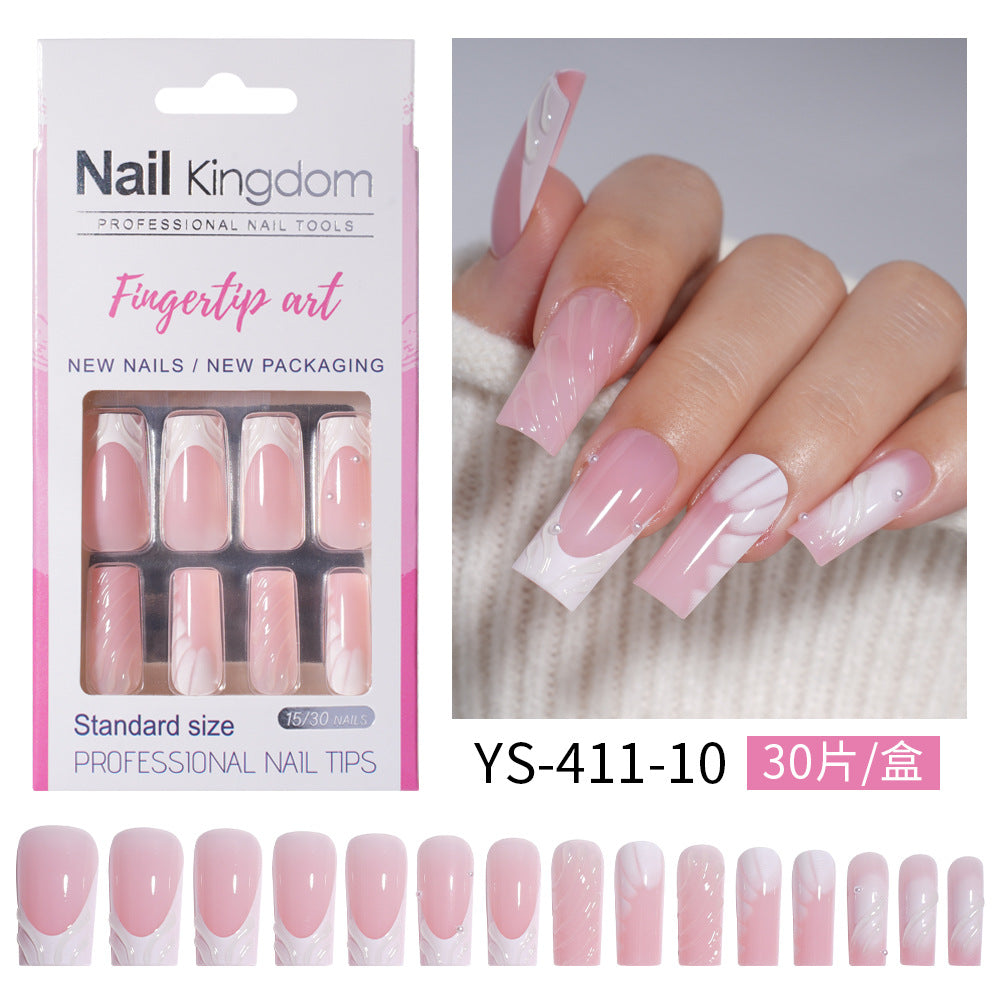 Press on nails advanced sense belt drill three-dimensional detachable nail art Spice girl fake nail press on – Image 15