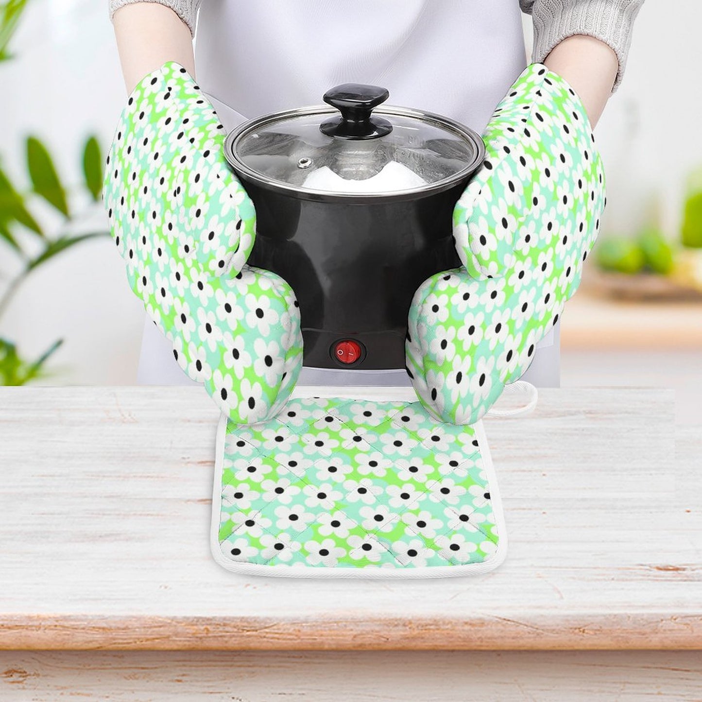 Oven Mitt & Pad Set of 3 - Daisy