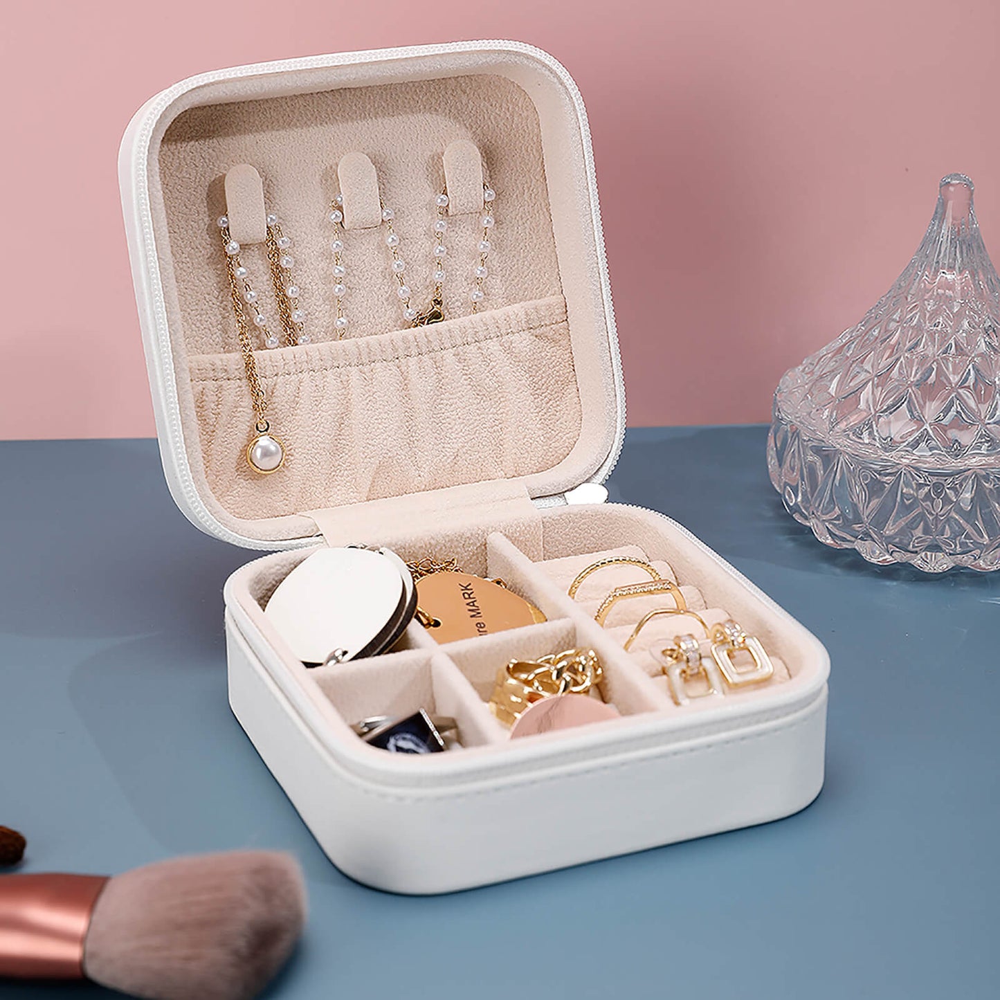 PU Portable Travel Jewellery Box - Pink Whale