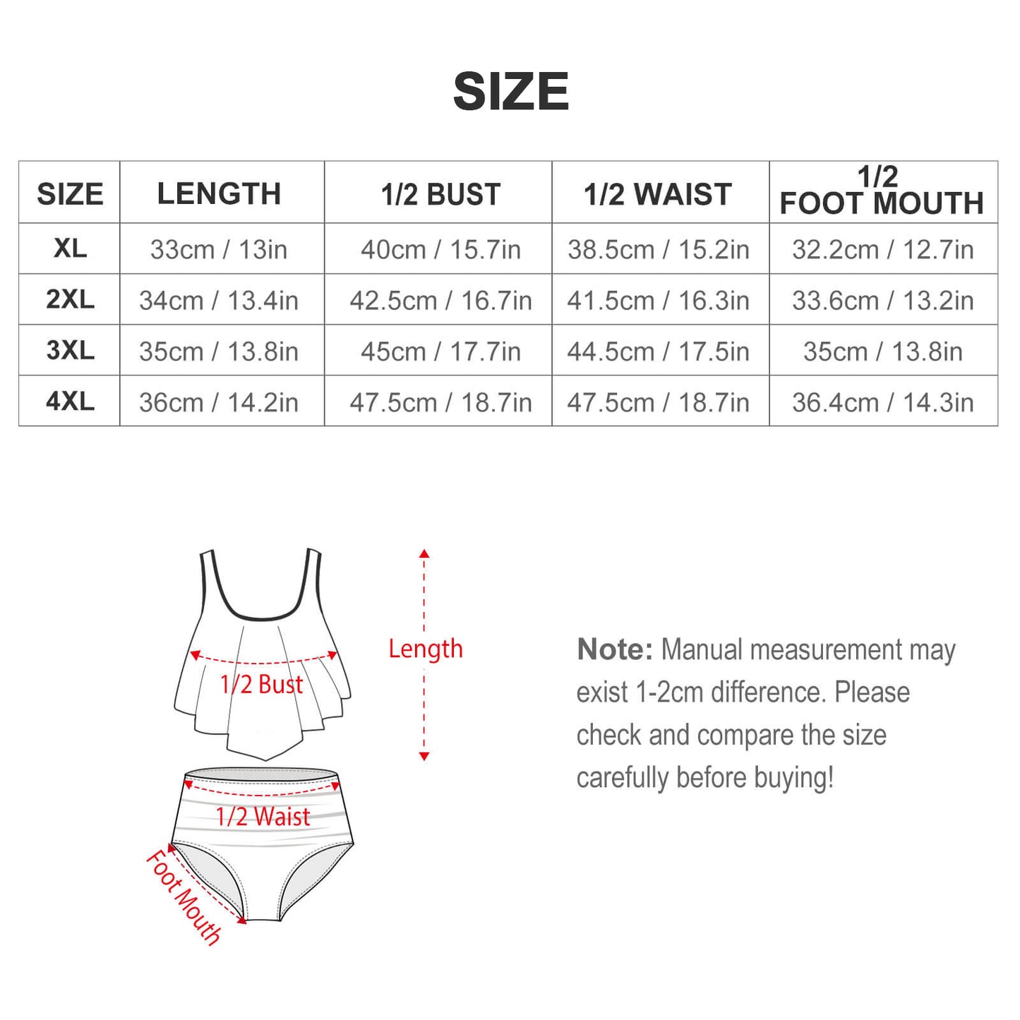Plus Size Women's Two piece Swimsuit with Tankini