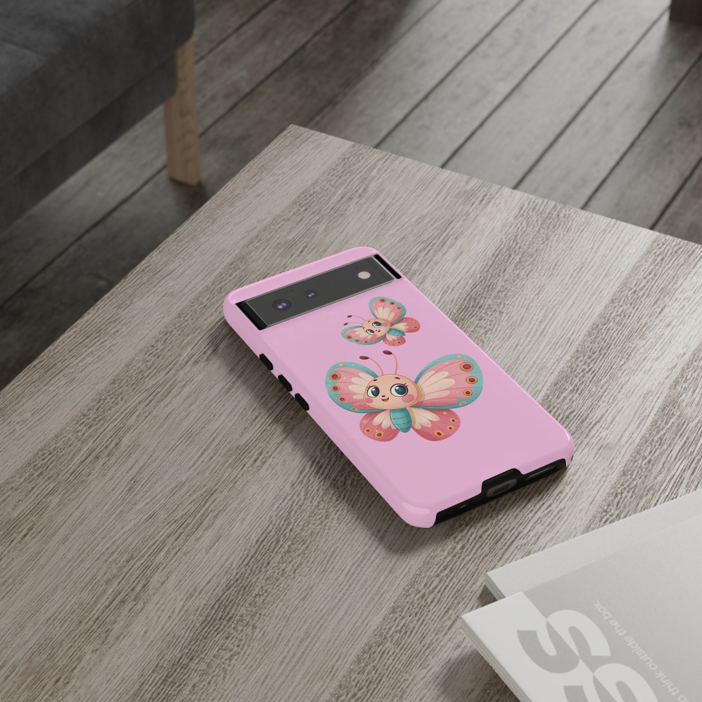 Cute Butterfly Phone Case, Tough Phone Cover, Girly Phone Accessory, Unique Gift for Her, Kids Phone Case, Floral Design Case