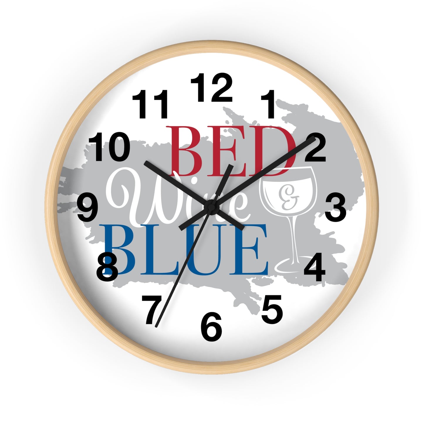Patriotic Wall Clock - "Bed, White, and Blue" - Home Decor