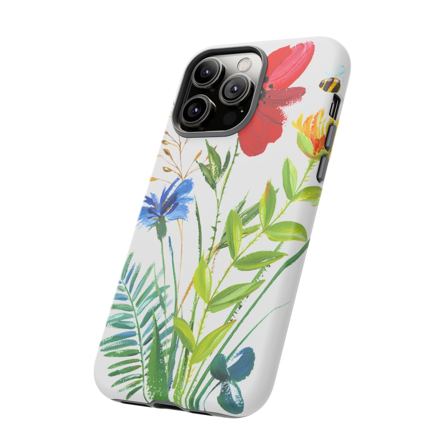 Floral Watercolor Tough Phone Case — Wildflower Bouquet Protective Cover
