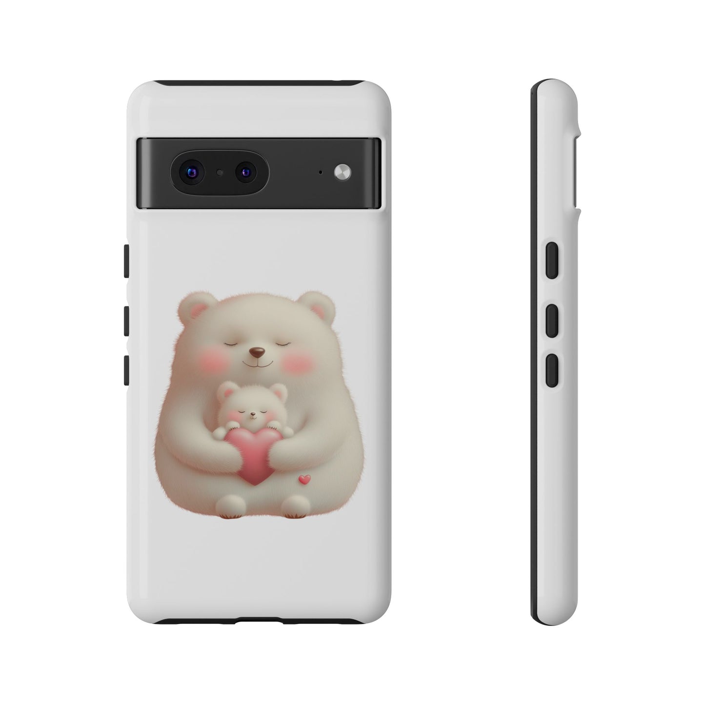 Cute Bear Phone Case, Tough Cases, Animal Lover Gift, Kids Accessories, Mother’s Day, Heartwarming Design