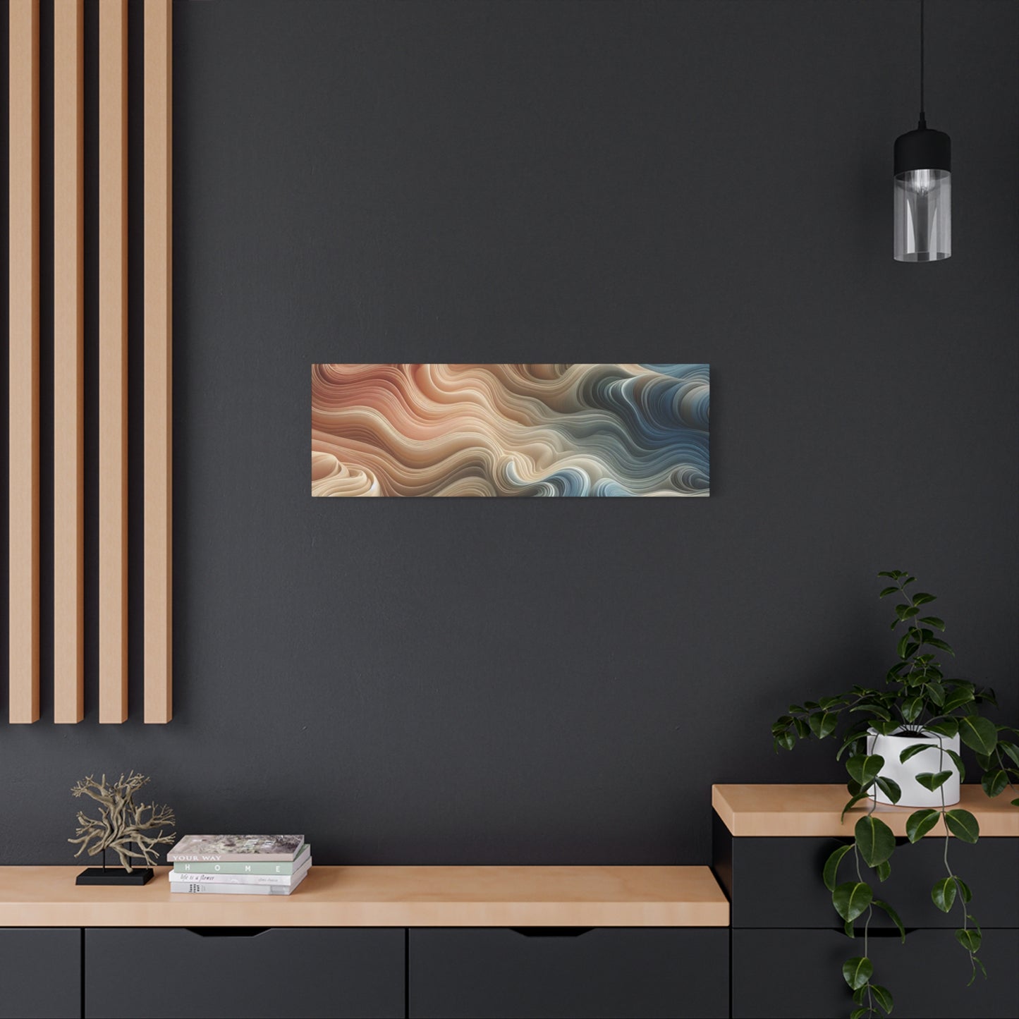 Abstract Swirl Matte Canvas Wall Art — Fluid Earth Tones, Stretched 1.25"