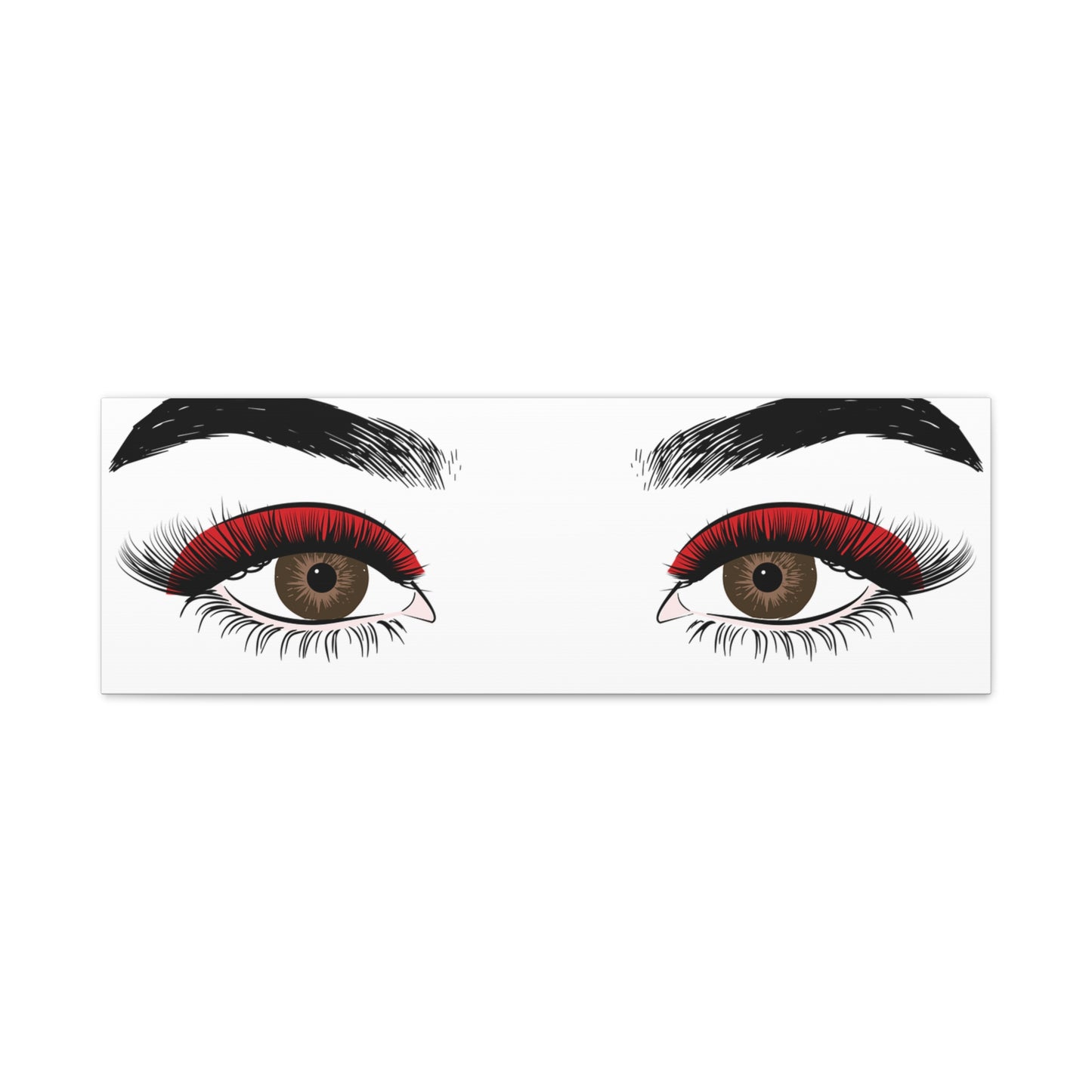 Red Lashes Wall Art Canvas — Glam Eyes Makeup Decor