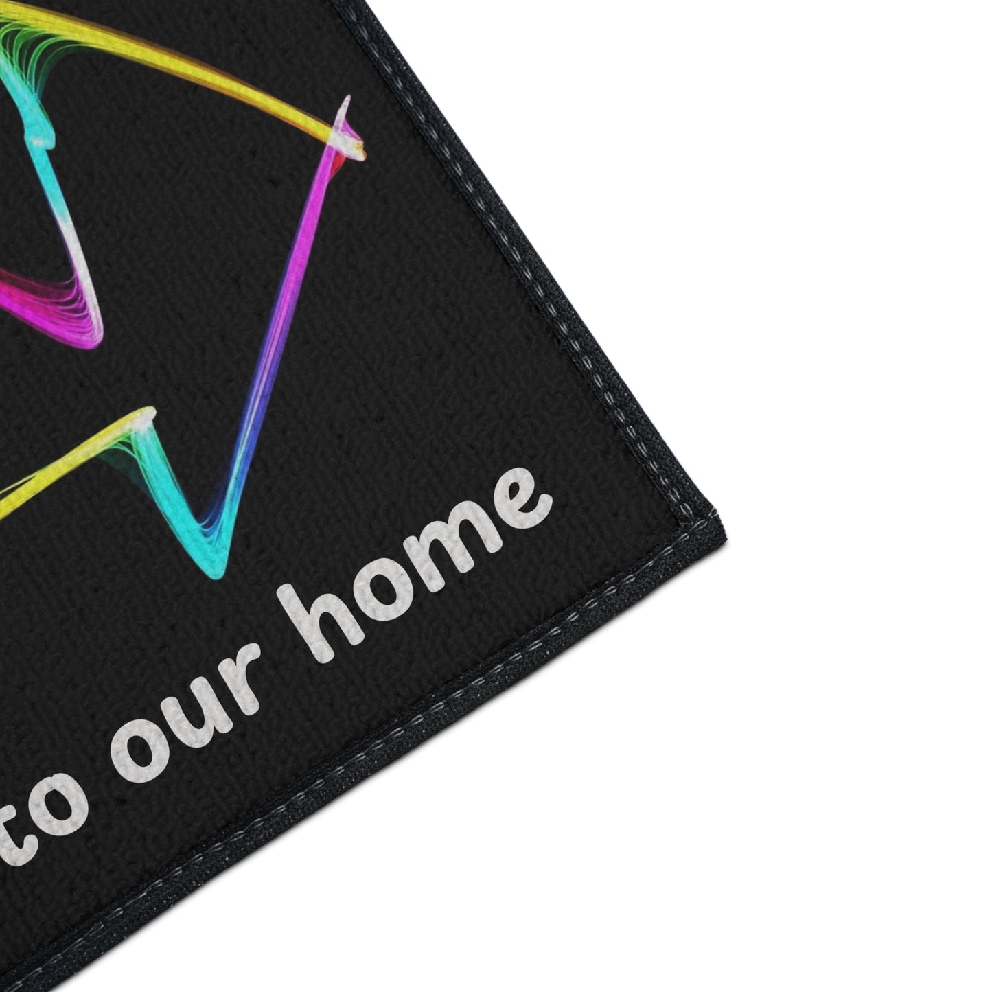 Welcome to Our Home Floor Mat — Colorful Wave Entrance Rug