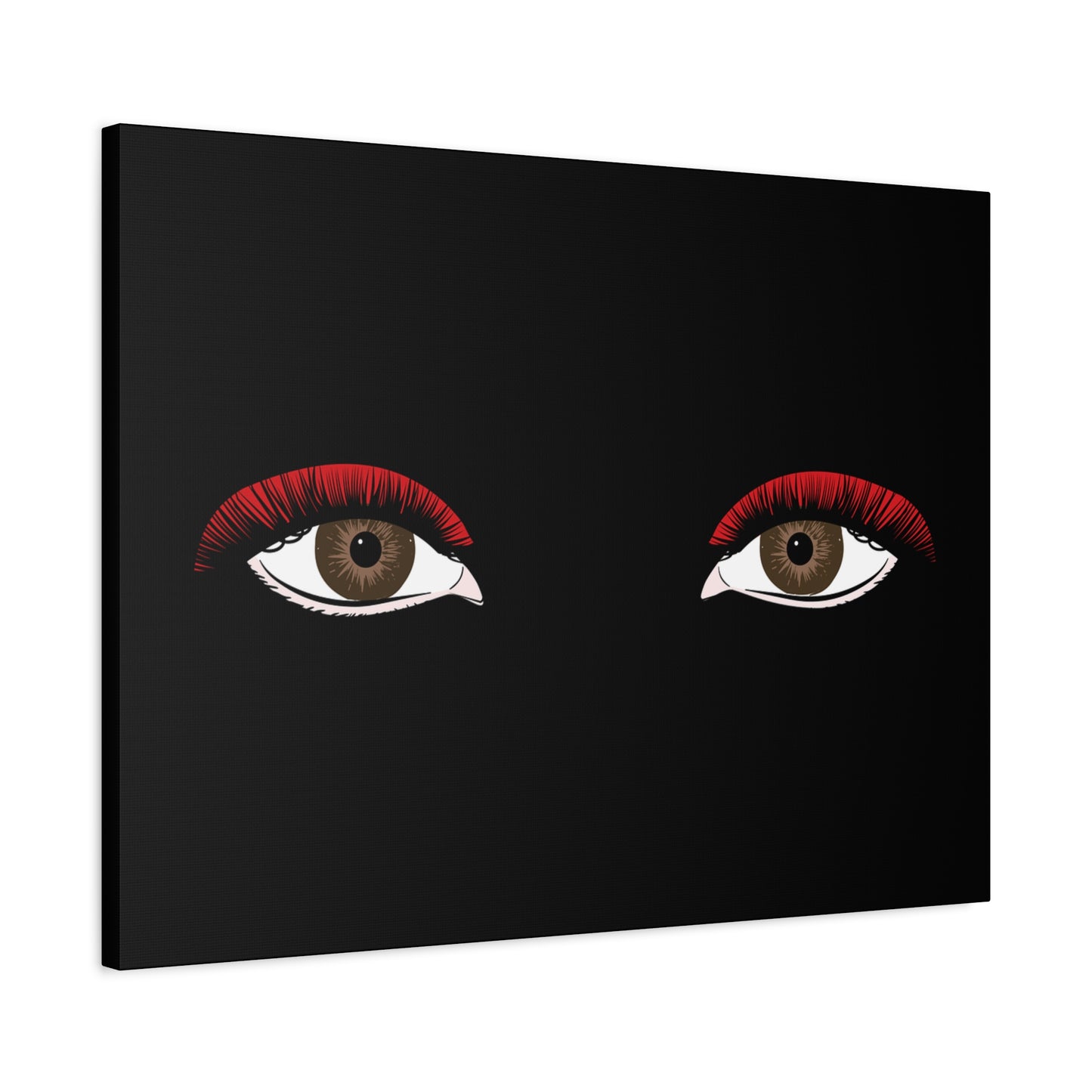 Red Lashes Wall Art Canvas — Glam Eyes Makeup Decor
