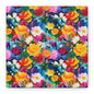 Vibrant Floral Matte Canvas Wall Art — Colorful Garden Print, Stretched 1.25"