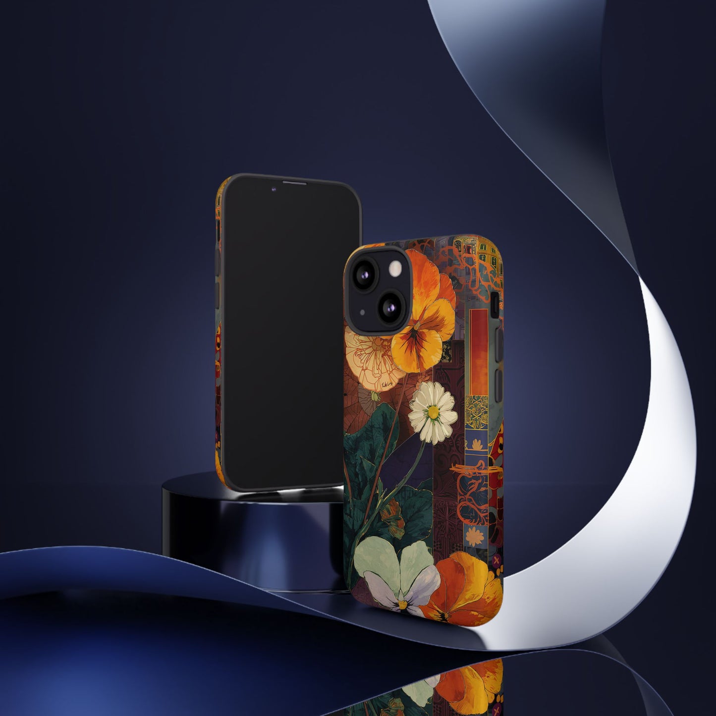 Floral Pansy Tough Phone Case — Vintage Botanical Protection