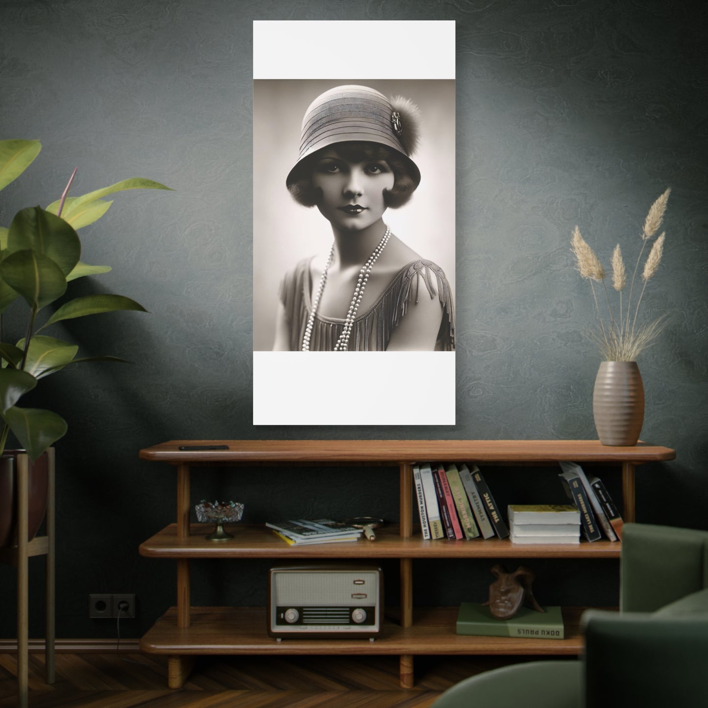 Vintage 1920s Flapper Portrait Canvas