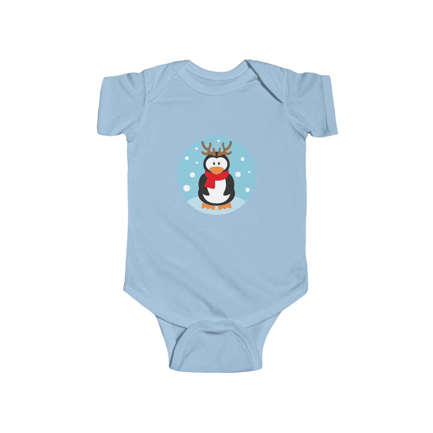 Infant Penguin Reindeer Bodysuit — Cute Holiday Baby Onesie