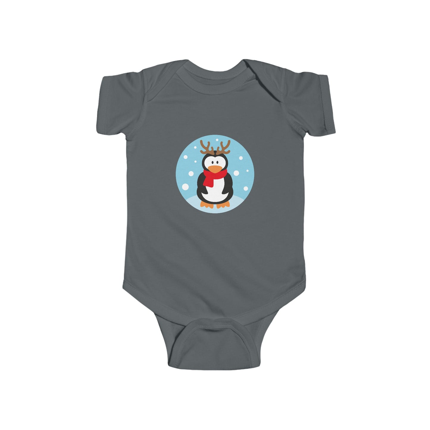 Infant Penguin Reindeer Bodysuit — Cute Holiday Baby Onesie