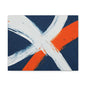 Abstract Navy & Orange Brushstroke Canvas