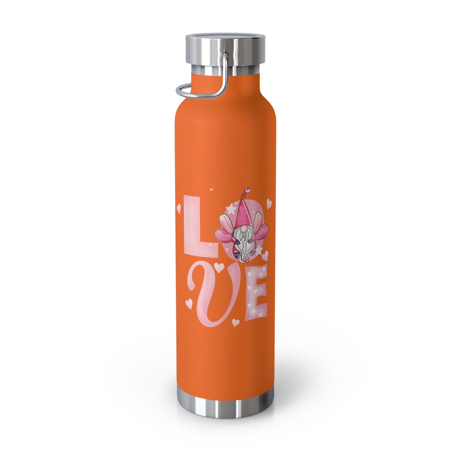 22oz Insulated Bottle — Red 'LOVE' Floral Valentine Water Bottle