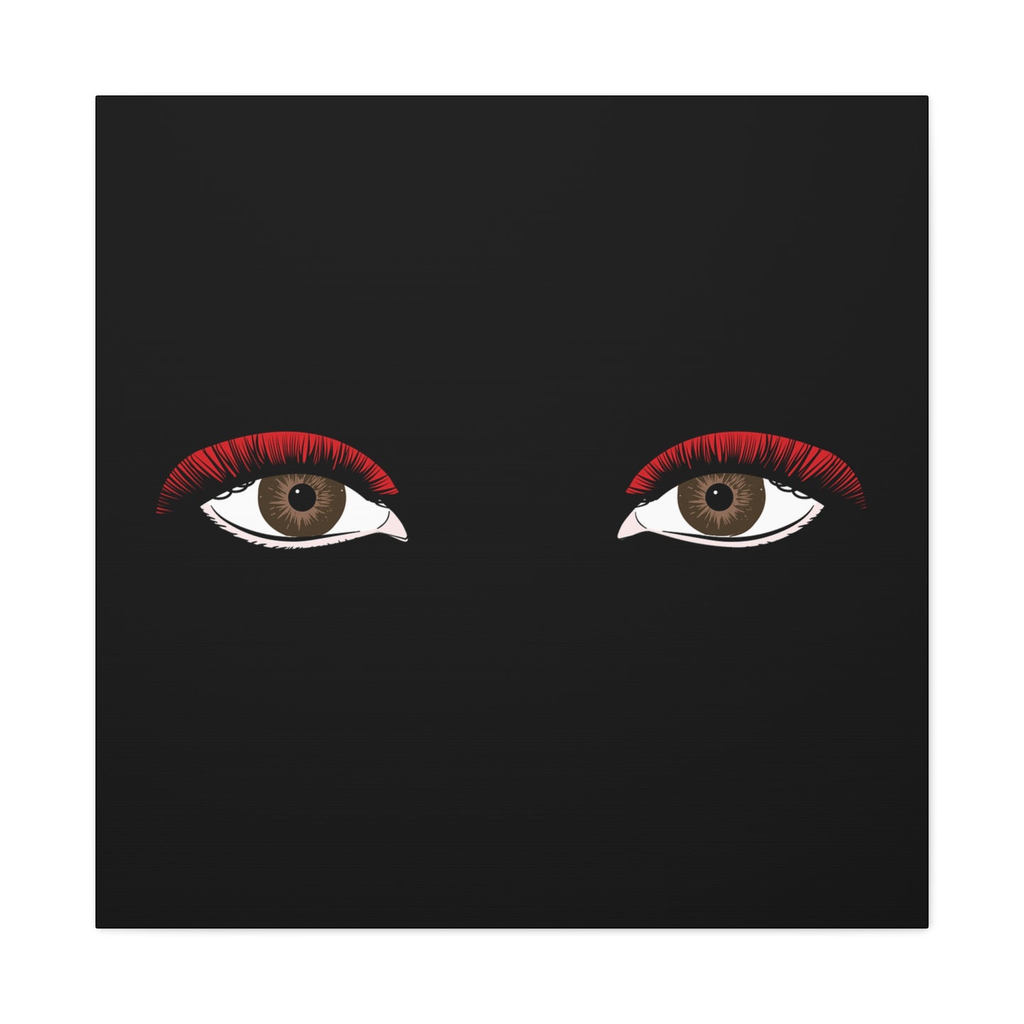 Red Lashes Wall Art Canvas — Glam Eyes Makeup Decor