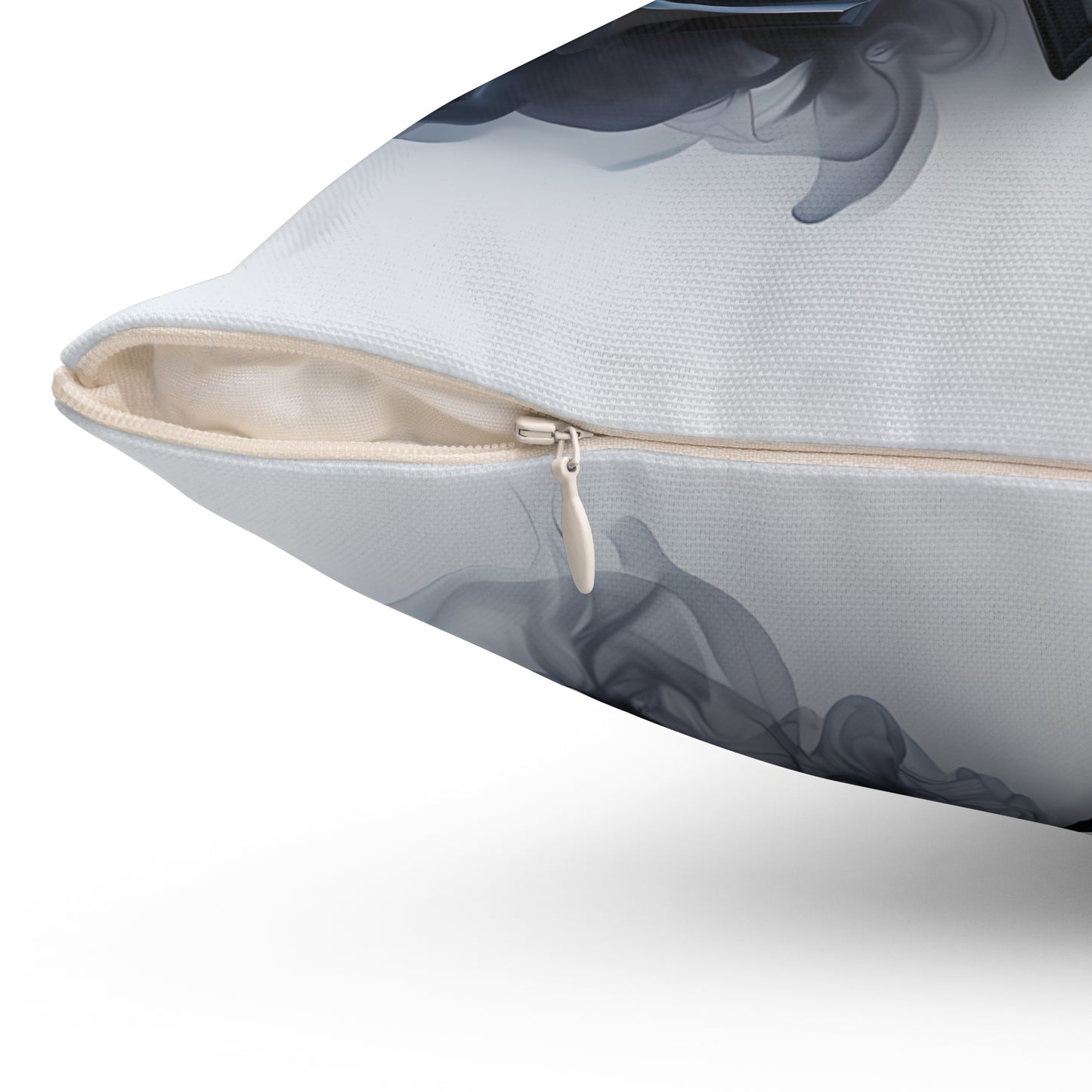 Smoky Letter M Decorative Pillow — Monogram Initial Accent Cushion