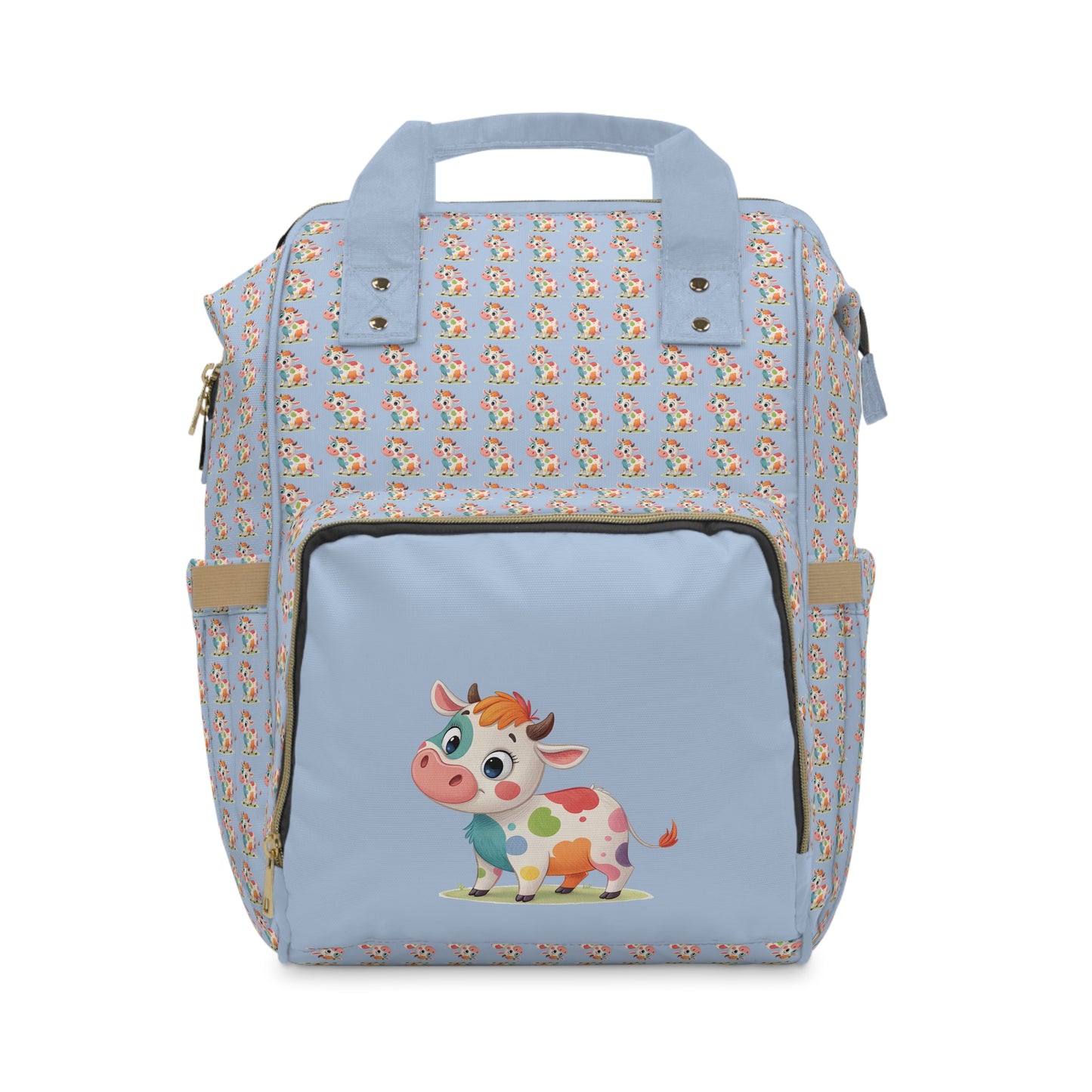 Cute Cow Pattern Diaper Backpack, Functional Baby Bag, Stylish Nursery Essential, Ideal for Moms and Dads, Baby Shower Gift, Travel Friendly