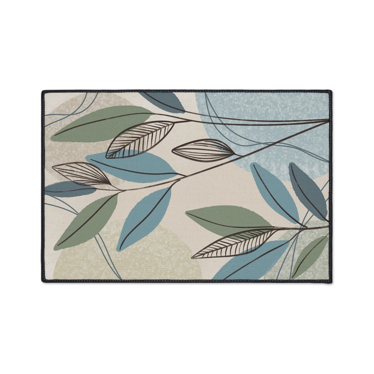Leaf Pattern Heavy-Duty Floor Mat — Durable Indoor Entry Rug for Kitchen & Mudroom