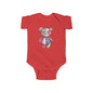 Colorful Floral Teddy Bear Baby Bodysuit, Infant Outfit, Cute Gift, Baby Shower, Nursery Wear, Adorable Newborn Clothing