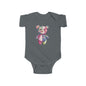 Colorful Floral Teddy Bear Baby Bodysuit, Infant Outfit, Cute Gift, Baby Shower, Nursery Wear, Adorable Newborn Clothing