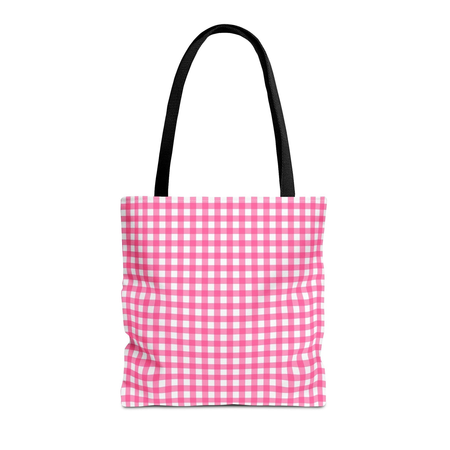 Cute Pink Gingham Tote Bag - Reusable Shopping Bag, Beach Tote