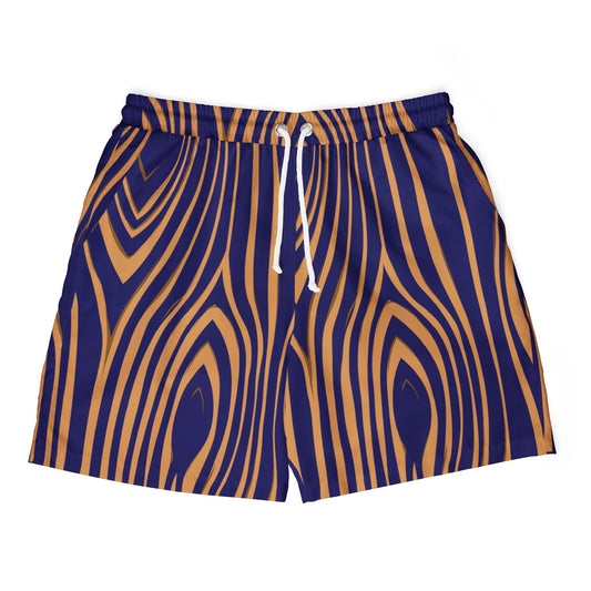 Trendy Wood Grain Print Swim Shorts, Unisex Beachwear, Summer Pool Shorts, Vacation Swimwear, Surf Style, Gift for Him/Her