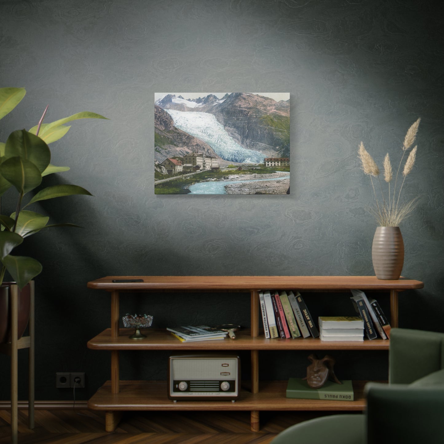 Glacier Village Matte Canvas Print