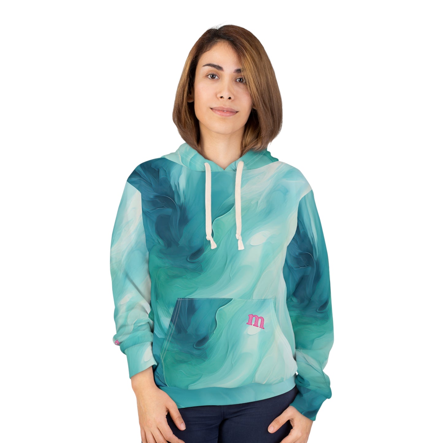 Tranquil Tie-Dye Unisex Pullover Hoodie, Cozy Hoodie, AOP Hooded Sweatshirt, Trendy Casual Wear, Gift for Her, Perfect for Fall