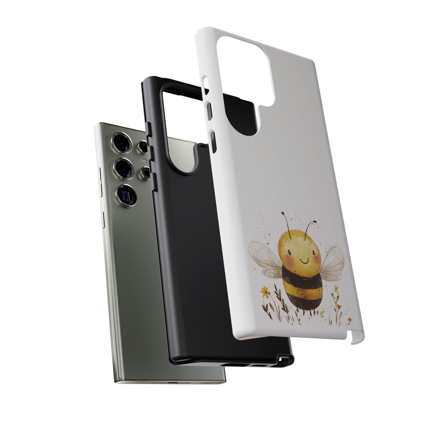 Bee Phone Case, Cute Bee Design, Tough Phone Cover, Gift for Nature Lovers, Floral Bee Mobile Case, Bee-themed Accessory