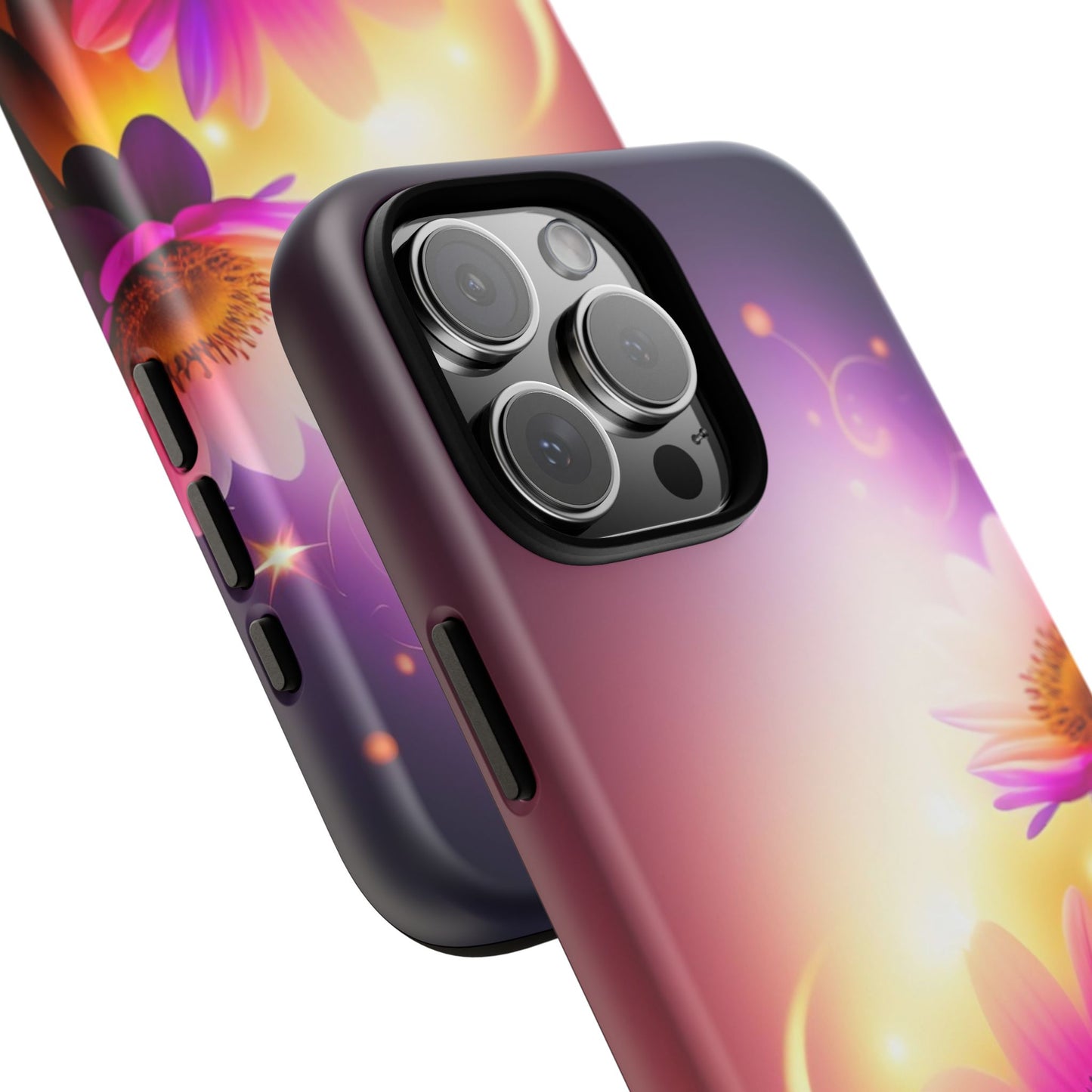Floral Moonlight Phone Case – Purple Daisy Protective Cover