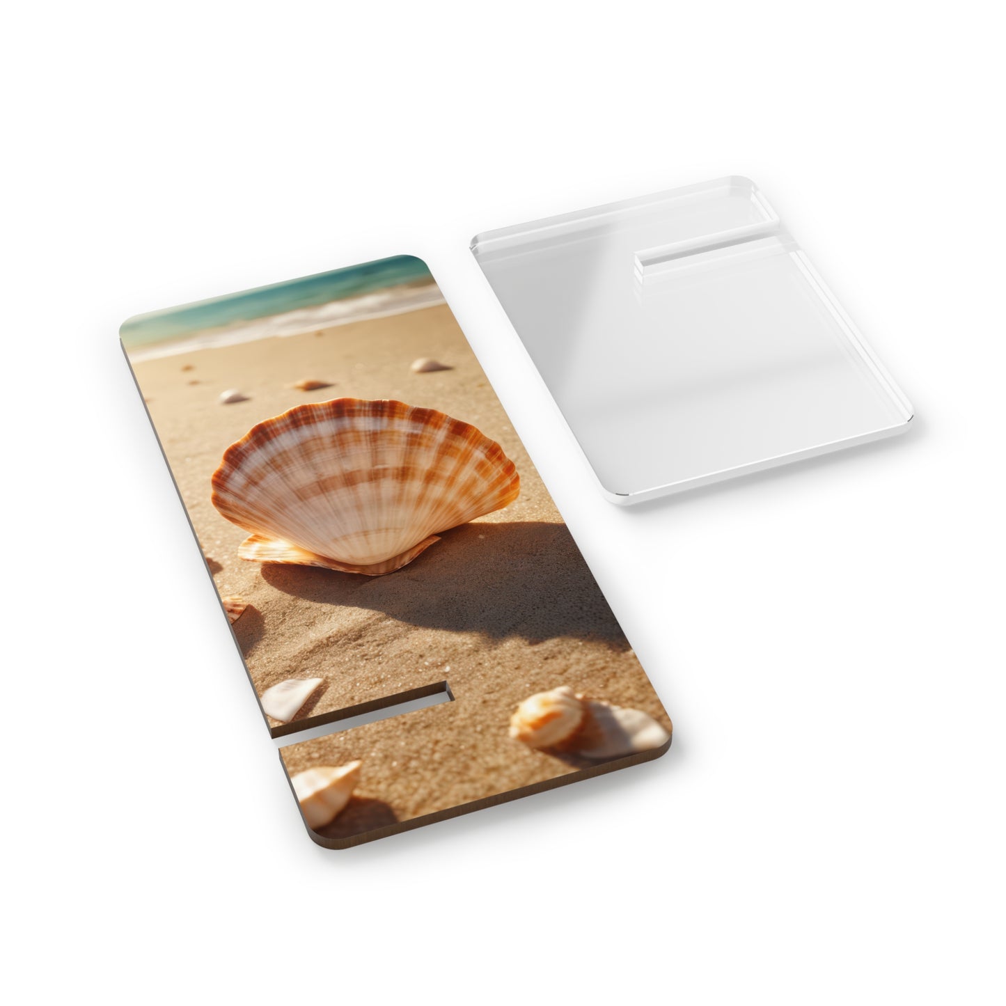 Seashell Beach Phone Stand — Foldable Smartphone Display Stand
