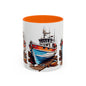Nautical Accent Coffee Mug | Perfect for Boat Lovers, Sailor Gifts, Coastal Decor, Unique Gift Idea, Custom Artwork Mug