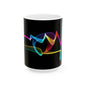 Neon Wave Ceramic Mug – Colorful Abstract Smoke Design (11oz & 15oz)