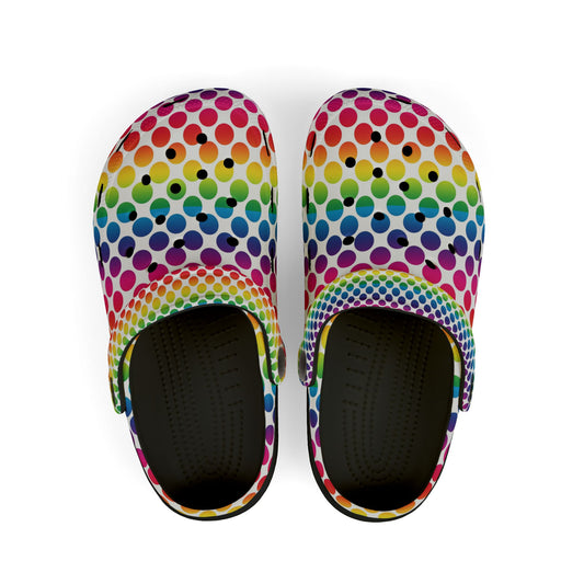 Colorful Kids Clogs - Rainbow Polka Dot Foam Shoes, Fun Playtime Footwear, Comfortable Garden Clogs, Perfect for Summer Adventures, [...]