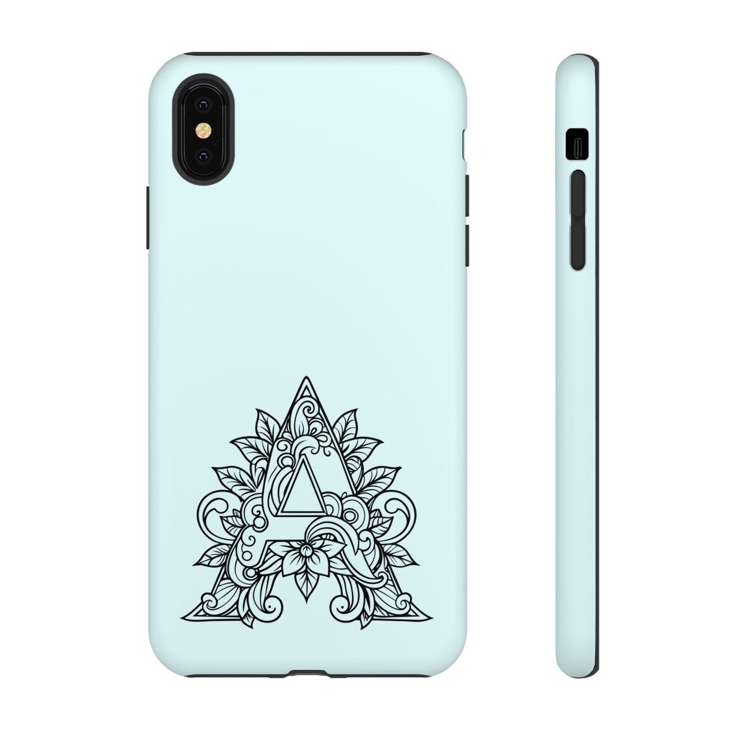 Personalized Tough Phone Case, Floral Monogram Cell Phone Cover, Custom Protective Case, Unique Gift, Birthday, Graduation