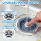 Sink Drain Strainer - Sink Stopper Kitchen Drain, 3 in 1 Kitchen Sink Drain Strainer with Anti-Clogging Basket, Kitchen Gadgets