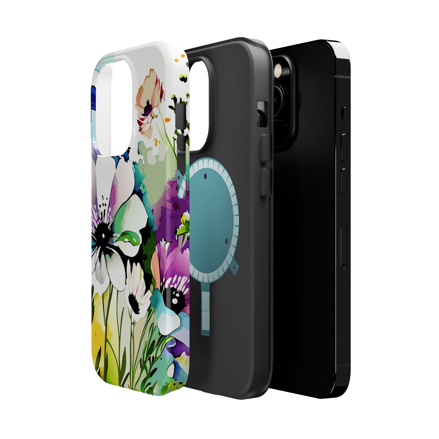 Floral Watercolor Magnetic Phone Case — Impact‑Resistant Protective Cover