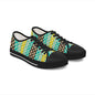 Retro Polka Chain Low Top Sneakers — Teal, Lime & Chocolate Patterned Women’s Shoes