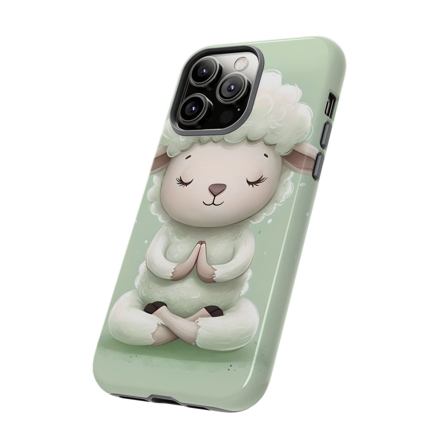Meditating Lamb Phone Case — Cute Pastel Protective iPhone Cover