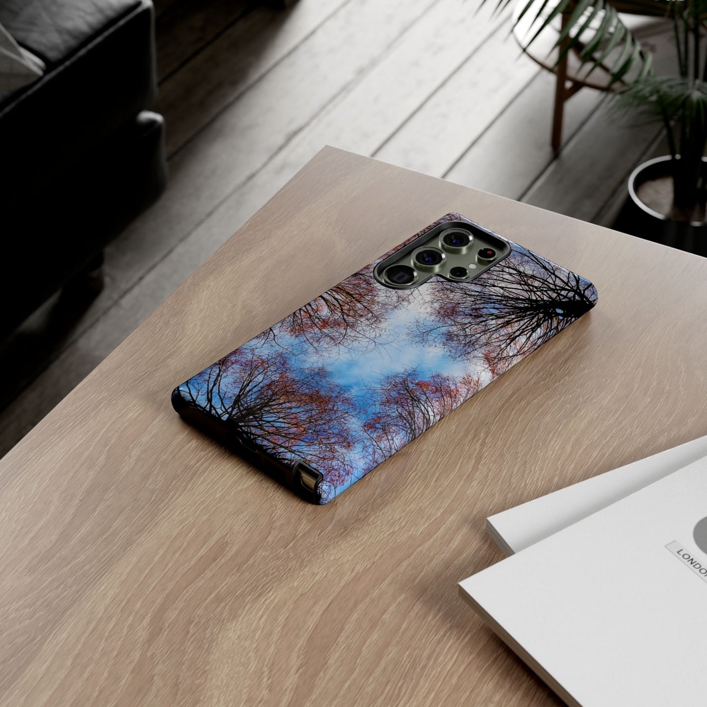 Skyward Trees Phone Case — Nature Forest Canopy Protective Tough Case