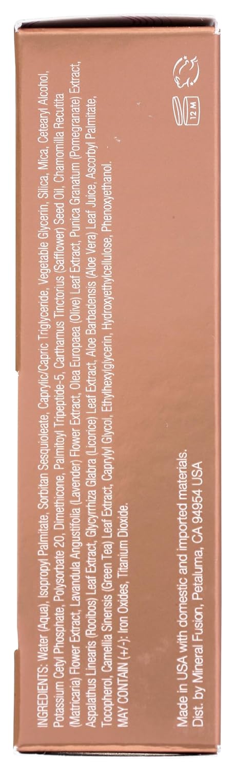Mineral Fusion Full Coverage Foundation, Liquid Foundation - Deep 2- Carmel Complexion w/Golden Undertones