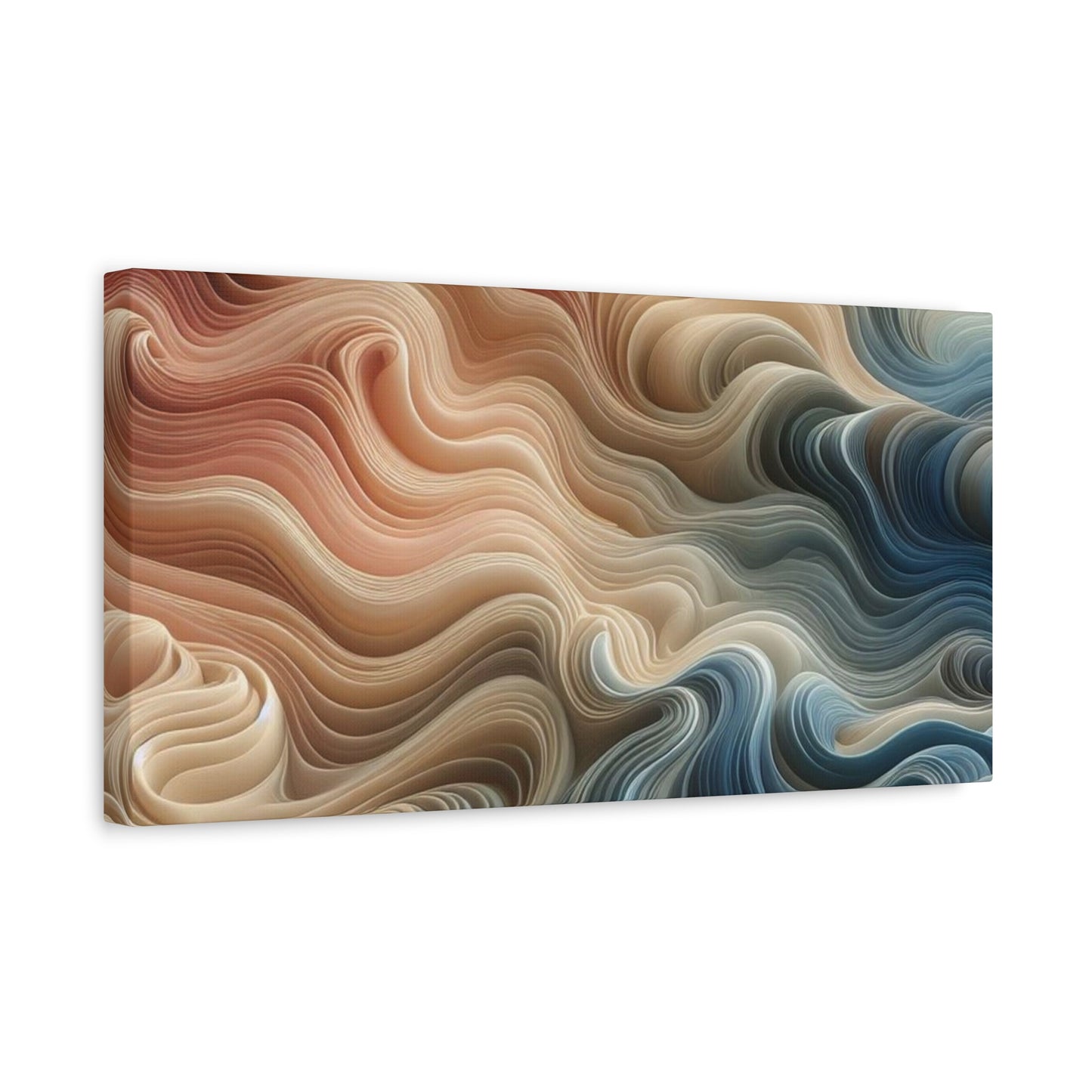 Abstract Swirl Matte Canvas Wall Art — Fluid Earth Tones, Stretched 1.25"