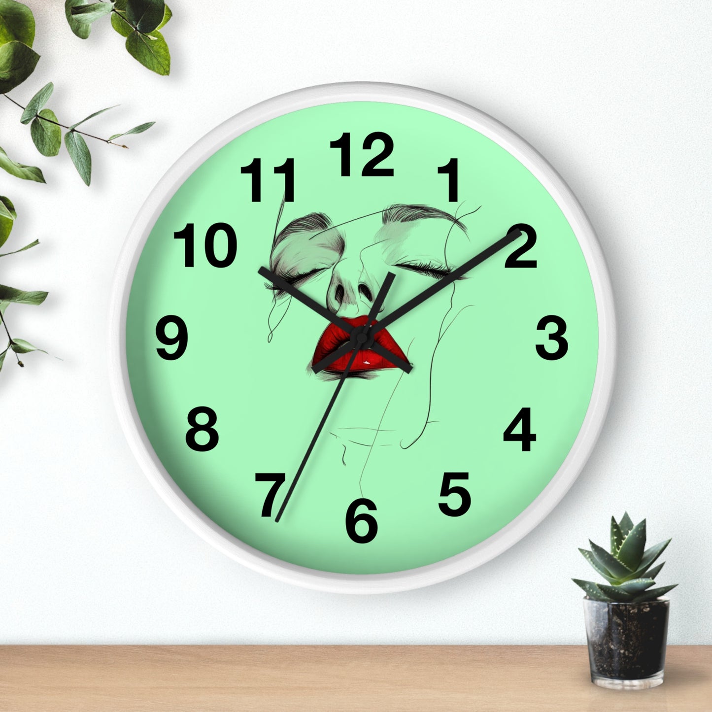 Artistic Lips Wall Clock, Modern Decor, Home Accent, Unique Gift, Stylish Wall Art, Boho Living Space