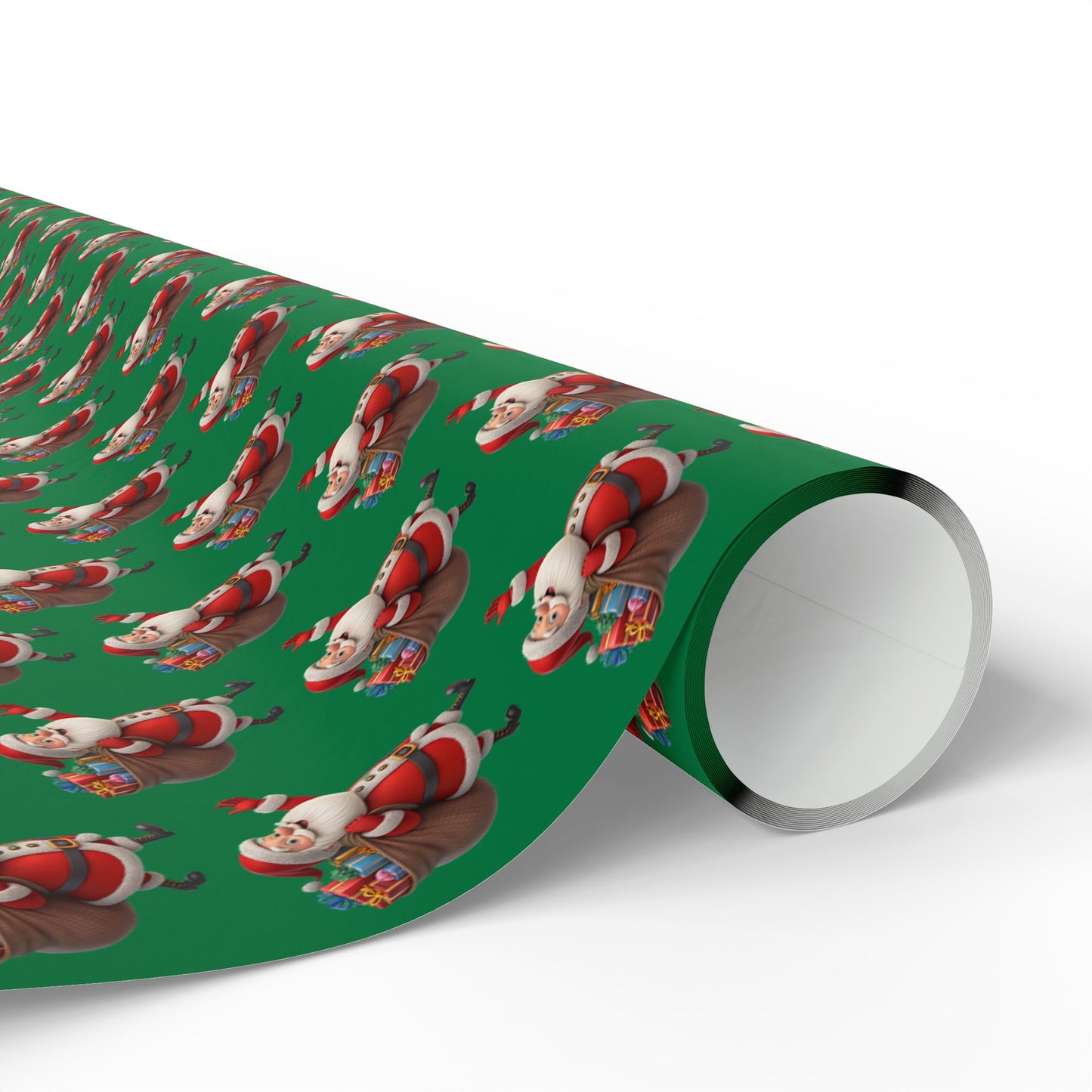 Christmas Dachshund Wrapping Paper — Green Santa Dog Gift Wrap