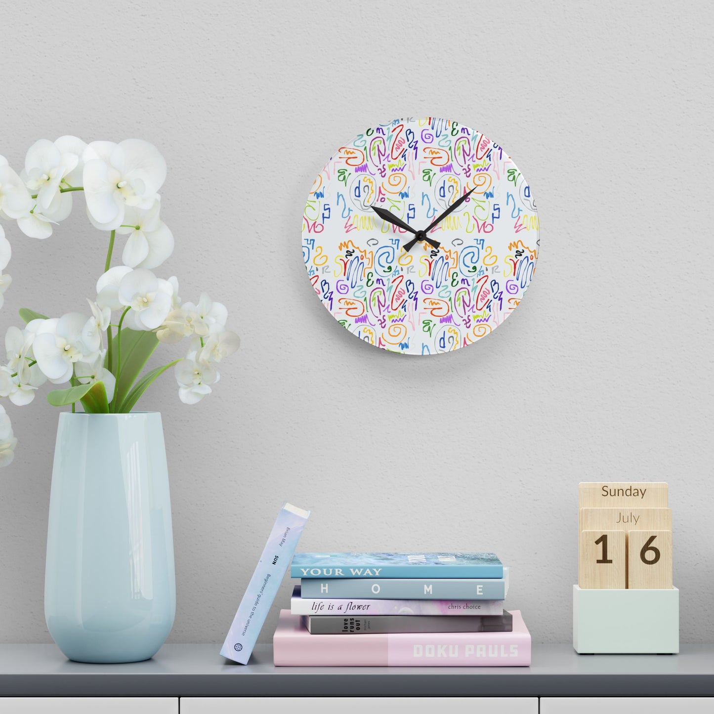 Colorful Abstract Acrylic Wall Clock