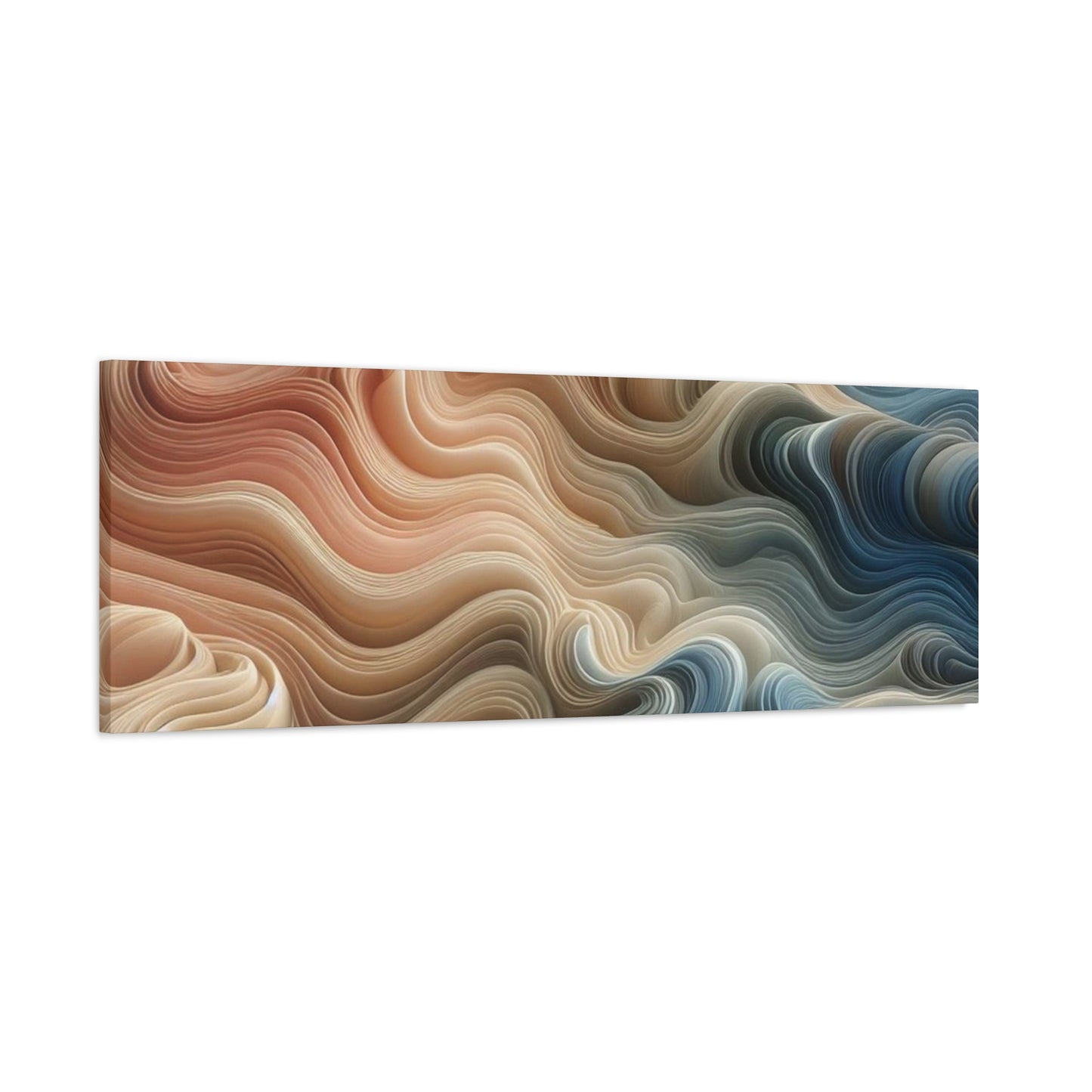 Abstract Swirl Matte Canvas Wall Art — Fluid Earth Tones, Stretched 1.25"