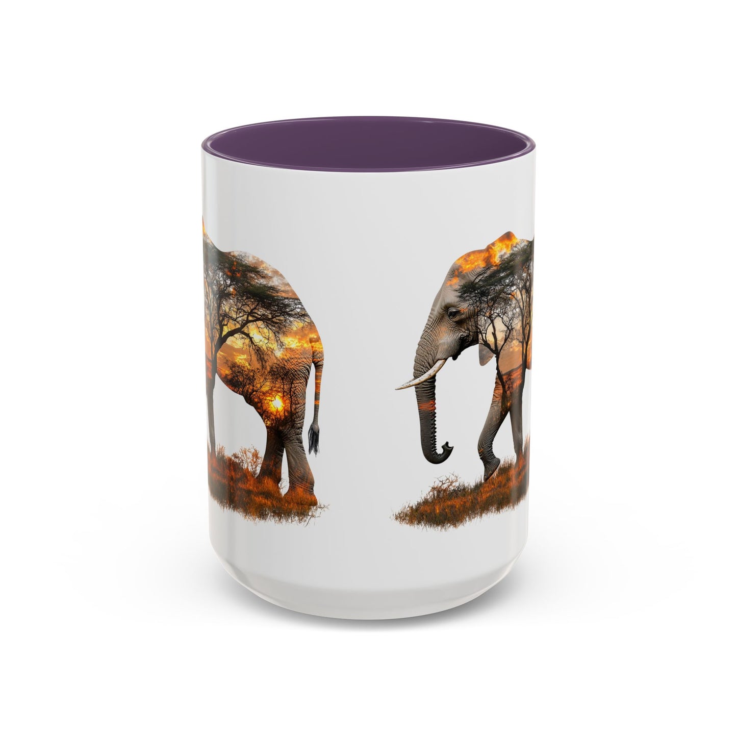 Elegant Elephant Accent Coffee Mug - Nature Lover Gift, Animal Lover Mug